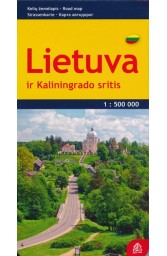 Lietuva ir Kaliningrado sritis. Kelių žemėlapis.