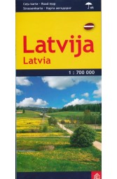 Latvija. Kelių žemėlapis. M 1:700 000 (laminuotas)