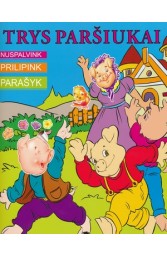 Trys paršiukai su lipdukais