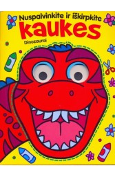 Nuspalvinkite ir iškirpkite kaukes. Dinozaurai