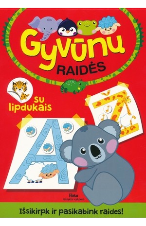 Gyvūnų raidės su lipdukais